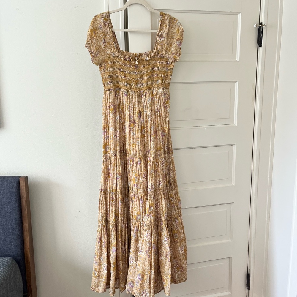 Free People Yellow Floral Maxi Dress